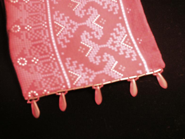 Dark red patterned scarf